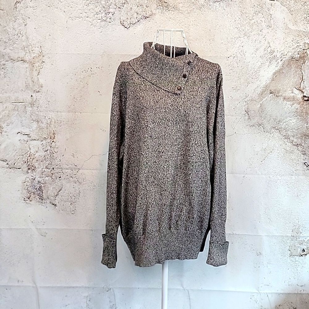 Dressbarn fancy pullover sweater - marled grey Women's Size 14/16